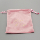 Pink Soft Velvet Jewelry Pouch , SGS 10x15cm Velvet Gift Bag